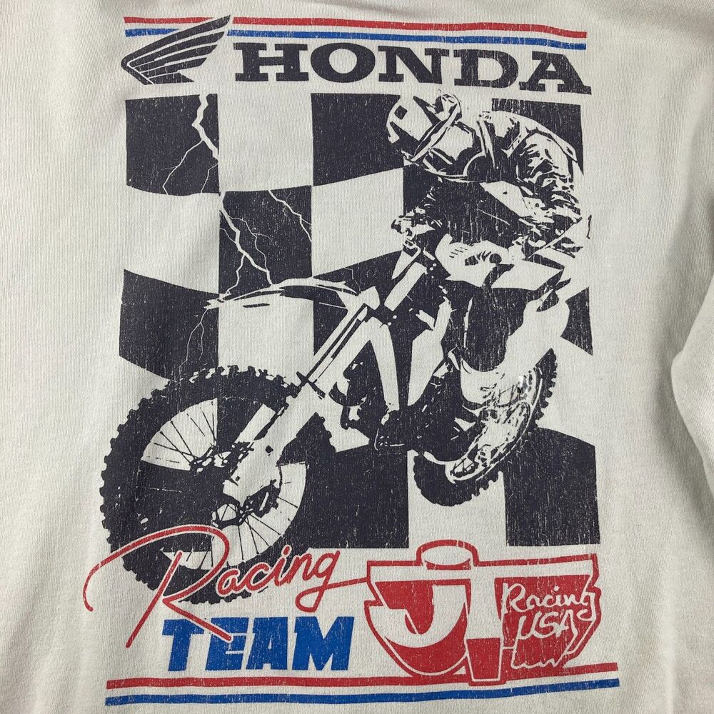 Honda JT Racing USA Hoodie Mens M Gray Motocross Motorcycle Graphic Pullover
